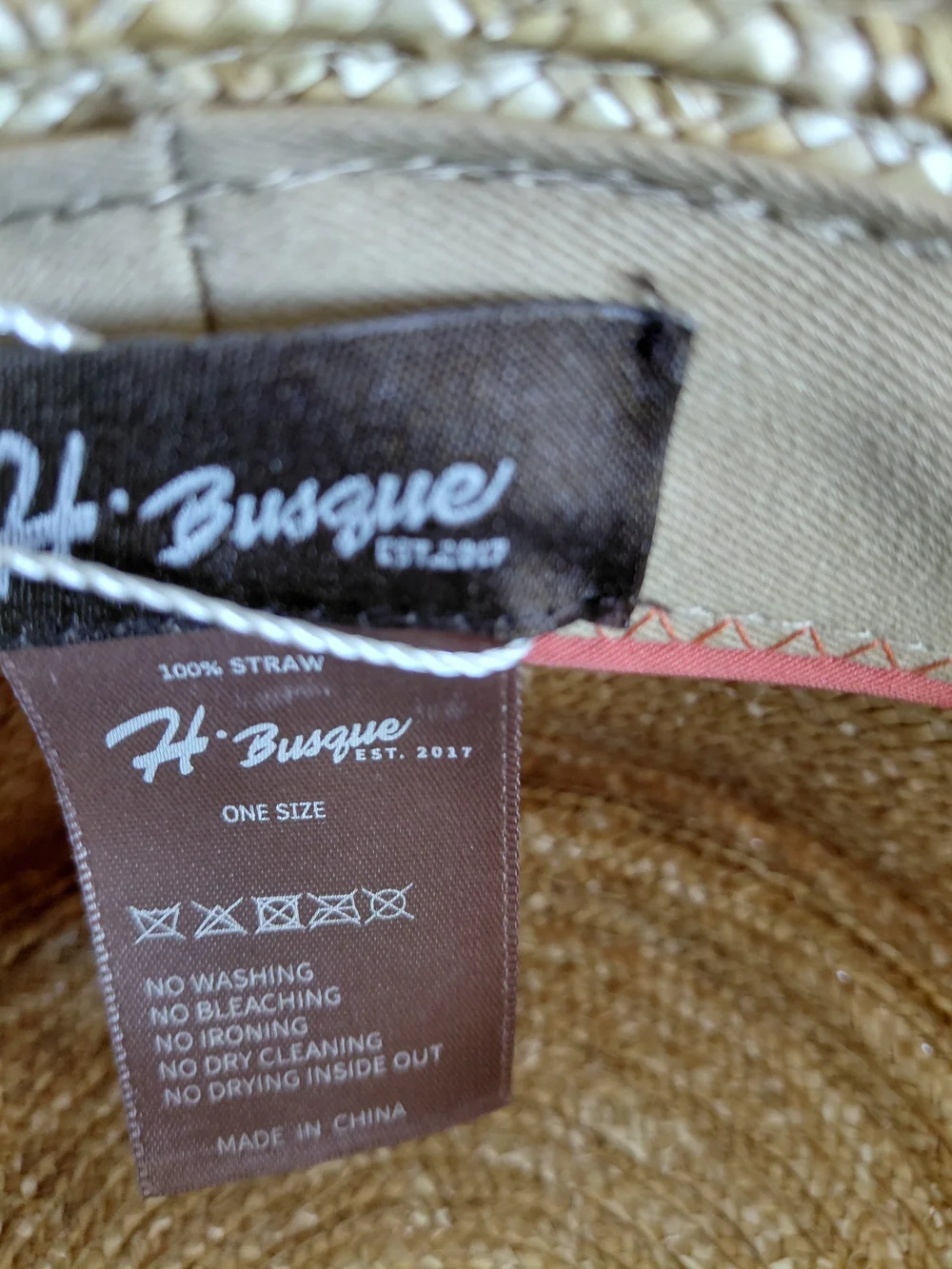 New with tag .H.Busque Thick Real Straw Boater Hat One Size Ajustable